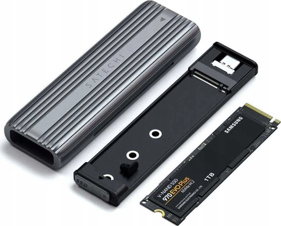 Satechi SATECHI USB-C NVME ir SATA SSD korpuso erdvė pilka