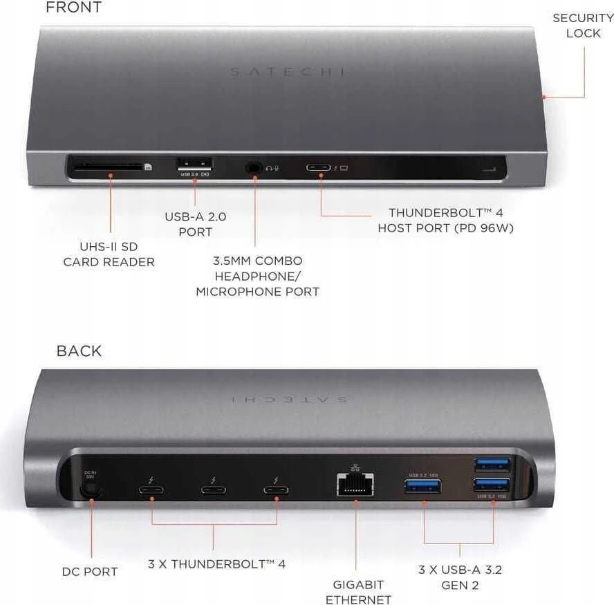 „Satechi Thunderbolt 4 Dock“ (ST-UCT4DM-EU)