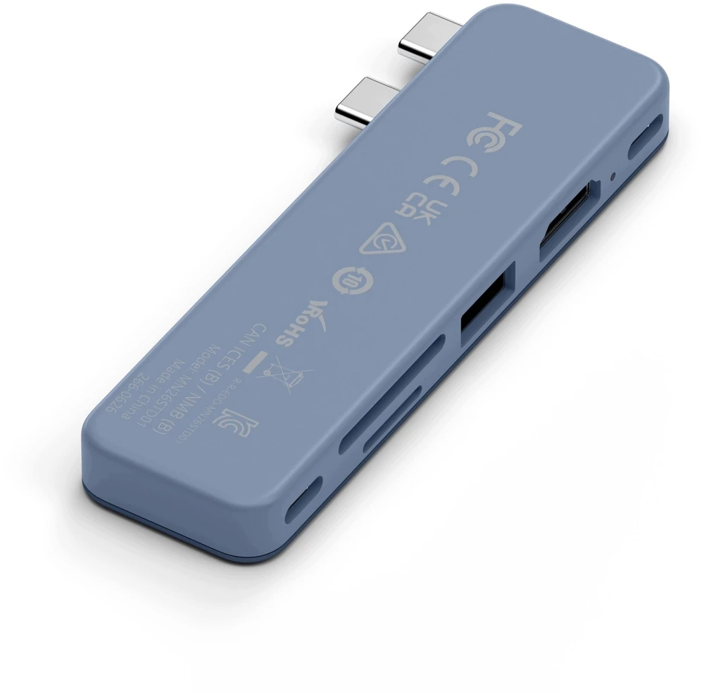 „Satechi USB-C Snap Hub“, skirtas „MacBook Neo“ – indigo spalvos