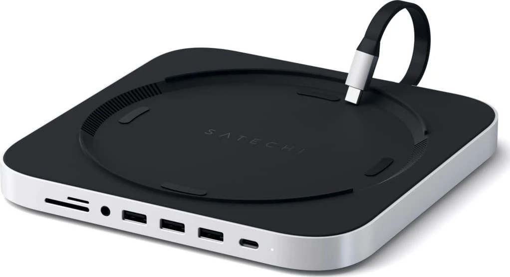 Satechi Aliuminio do Mac Mini USB-C (USB-C, 3x USB-A, czytnik kart micro/SD, lizdo prievadas) (sidabrinė)