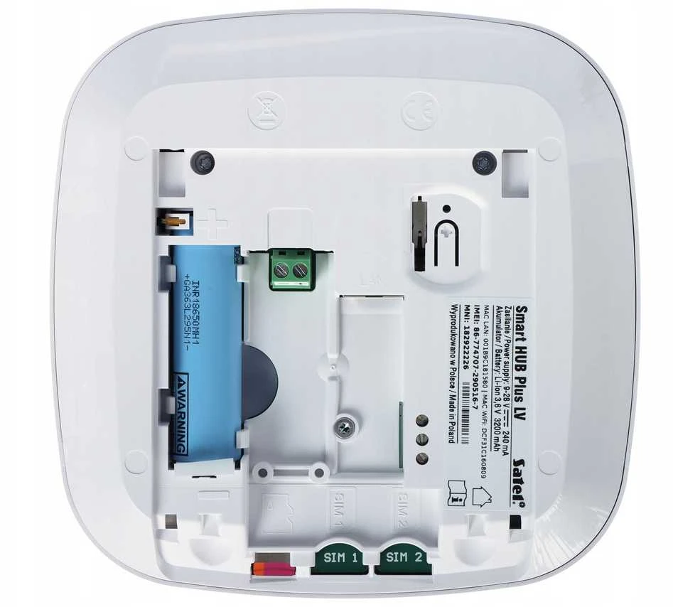 Satel BE WAVE sistemos valdiklis (integruotas GSM modulis, 9-28 V DC maitinimo šaltinis) Smart HUB Plus LV