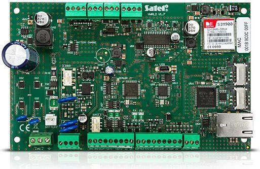 Satel Palydovinio valdymo pulto pagrindinė plokštė su ryšio moduliu ir sirena (VERSA Plus)