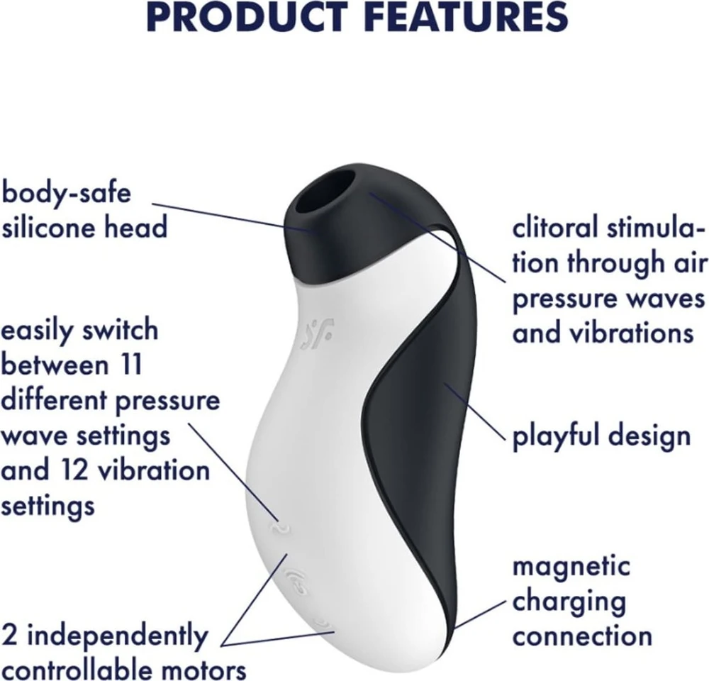 Satisfyer Orca Juodas & Baltas klitorio stimuliatorius
