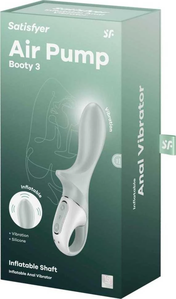 Satisfyer Air Pump Booty 3 pilkai žalia
