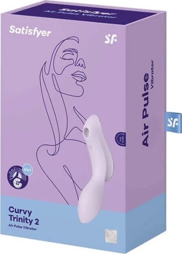 „Satisfyer SATISFYER_Curvy Trinity 2“ oro pulsuojantis vibratorius, violetinis