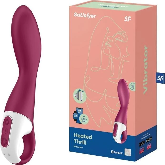 „Satisfyer SATISFYER_Heated Thrill Vibrator“ vibratorius su programėle „Connect“ violetine spalva