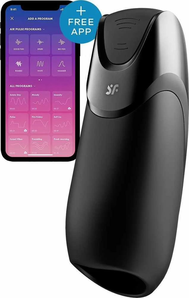 SATISFYER Galios Masturbatorius Juodas su Programėle