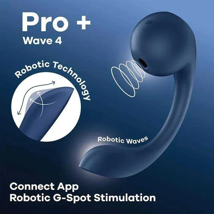 SATISFYER PRO+ WAVE 4 CONNECT APP TAMSIAI MĖLYNA
