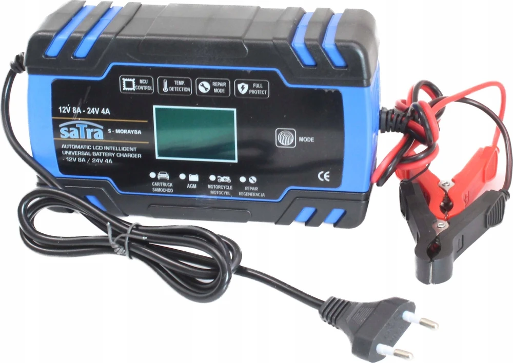 Satra Akumuliatorių įkroviklis automatinis LCD 12V/24V 8A/4A 6-150Ah