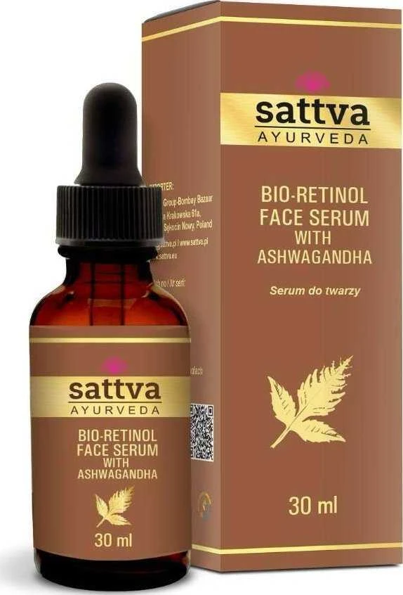 Veido serumas su bioretinoliu ir ašvaganda, Sattva Ayurveda, 30ml