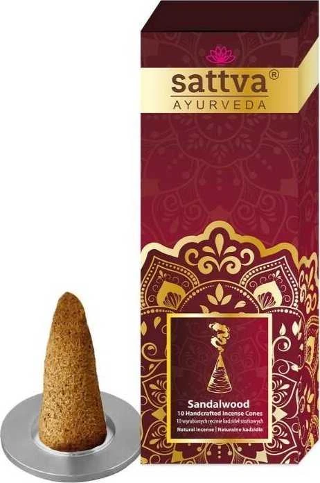 Smilkalų kūgiai Sandalwood, Sattva Ayurveda, 20g