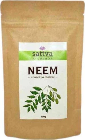 Nimbamedžio milteliai veido ir plaukų kaukėms Neem, Sattva Ayurveda, 100g