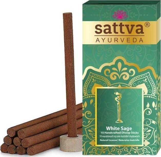 Storos smilkalų lazdelės Baltas Sage Dhoop, Sattva Ayurveda, 20g