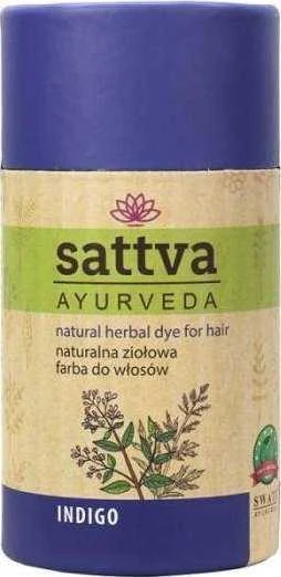 Sattva Ayurveda Indigo plaukų dažai cilindrinėje pakuotėje