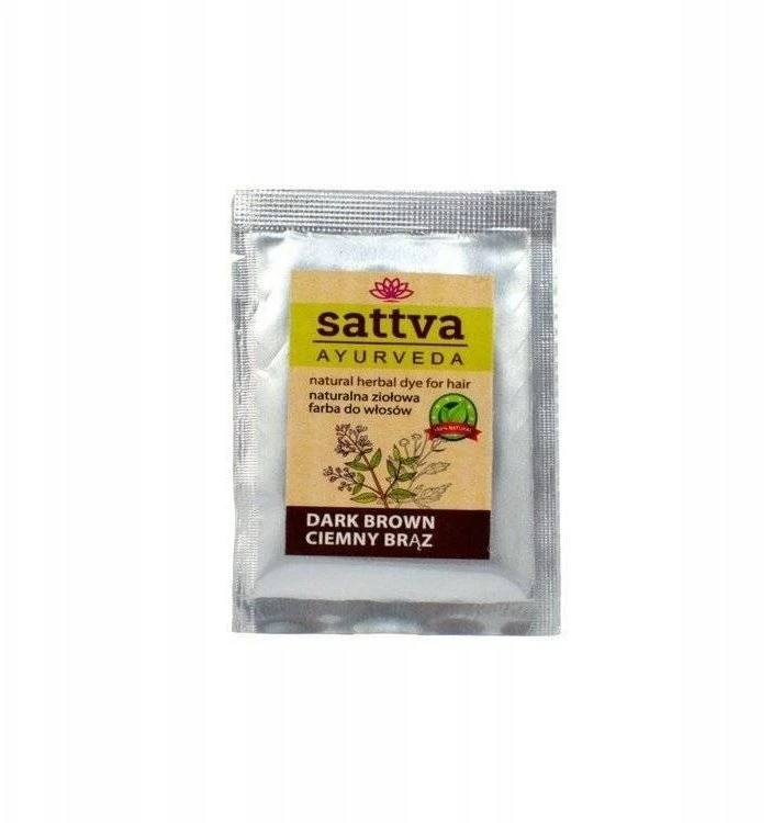 Sattva Ayurvediniai plaukų dažai tamsiai rudi 10g