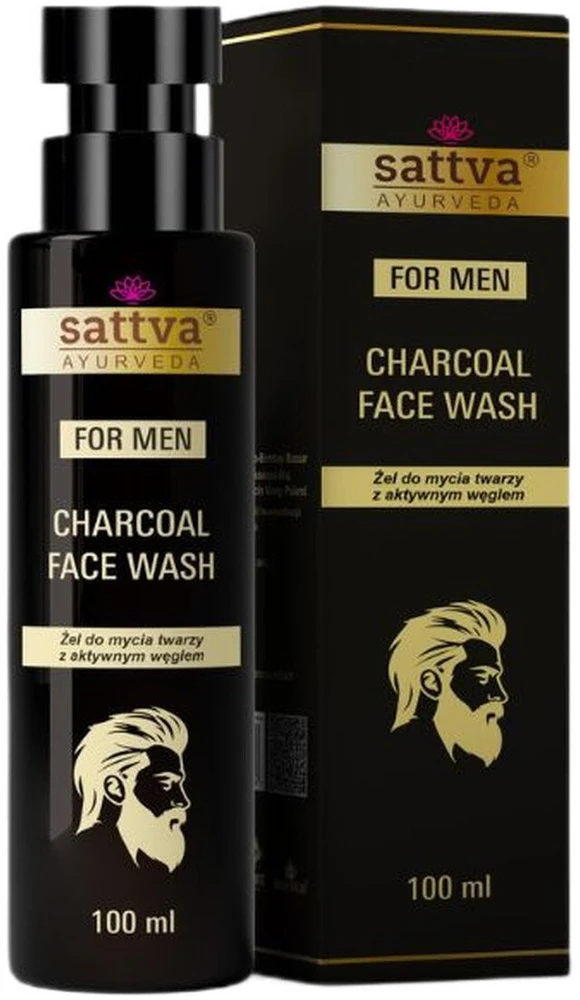 Sattva Vyrams skirtas veido valymo gelis su aktyvuota anglimi 100 ml
