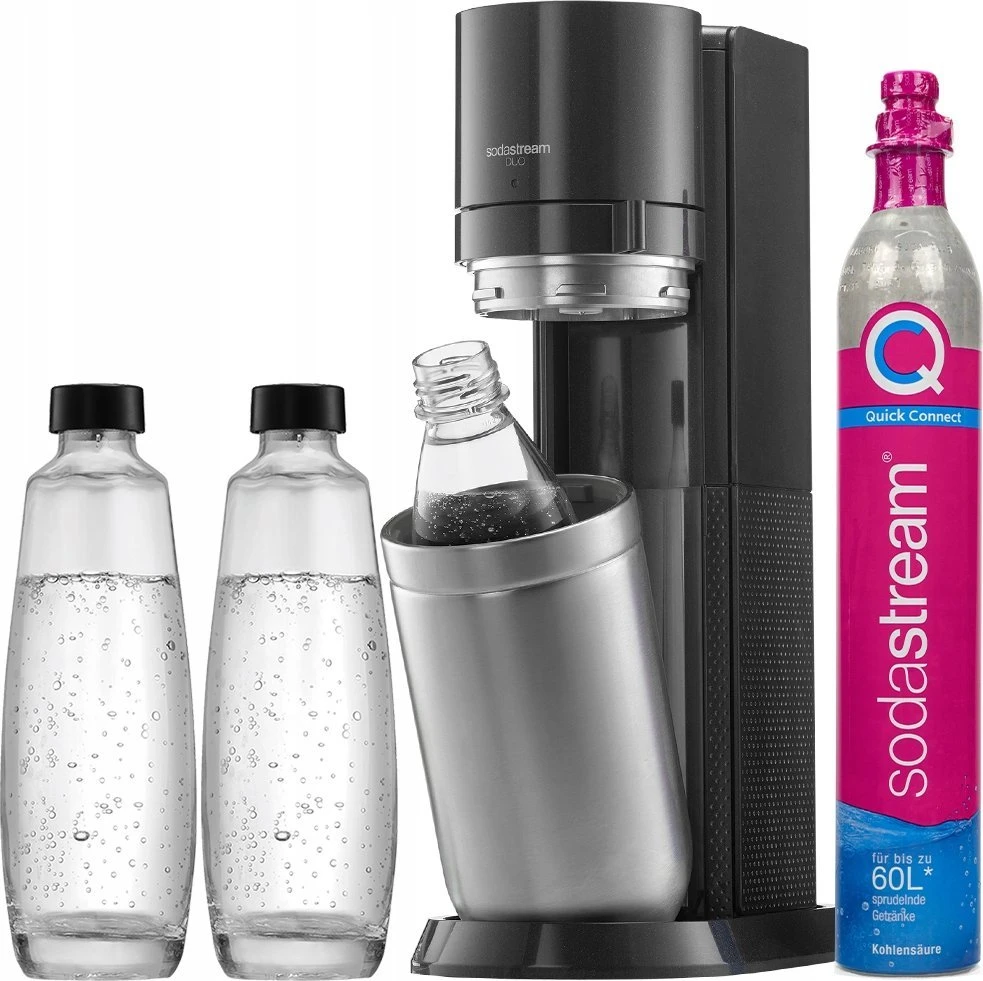 Gazuotų gėrimų gaminimo aparatas SodaStream DUO + 3 buteliukai