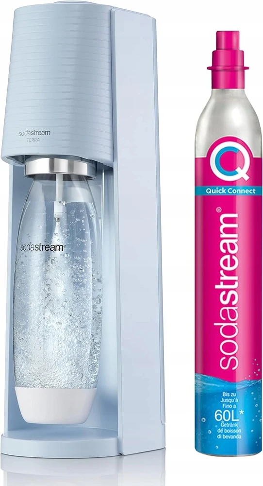 Gazuotų gėrimų gaminimo aparatas SodaStream Terra, šviesiai mėlynas