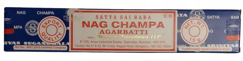 Nag Champa Satya Sai Baba Agarbatti smilkalų lazdelės, 15g