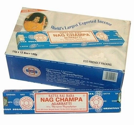 Nag Champa Satya Sai Baba Agarbatti smilkalų lazdelės, 15g