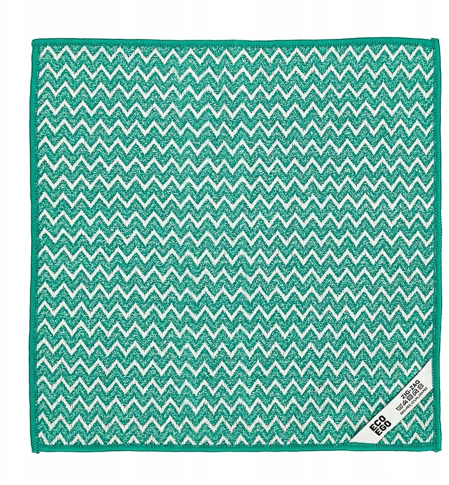 Sauber Mikropluošto šluostė Zig-Zag Eco Ego 20x20x25cm žalia/balta