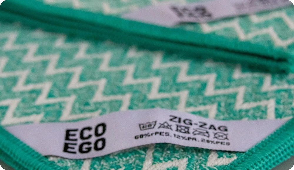 Sauber Mikropluošto šluostė Zig-Zag Eco Ego 20x20x25cm žalia/balta