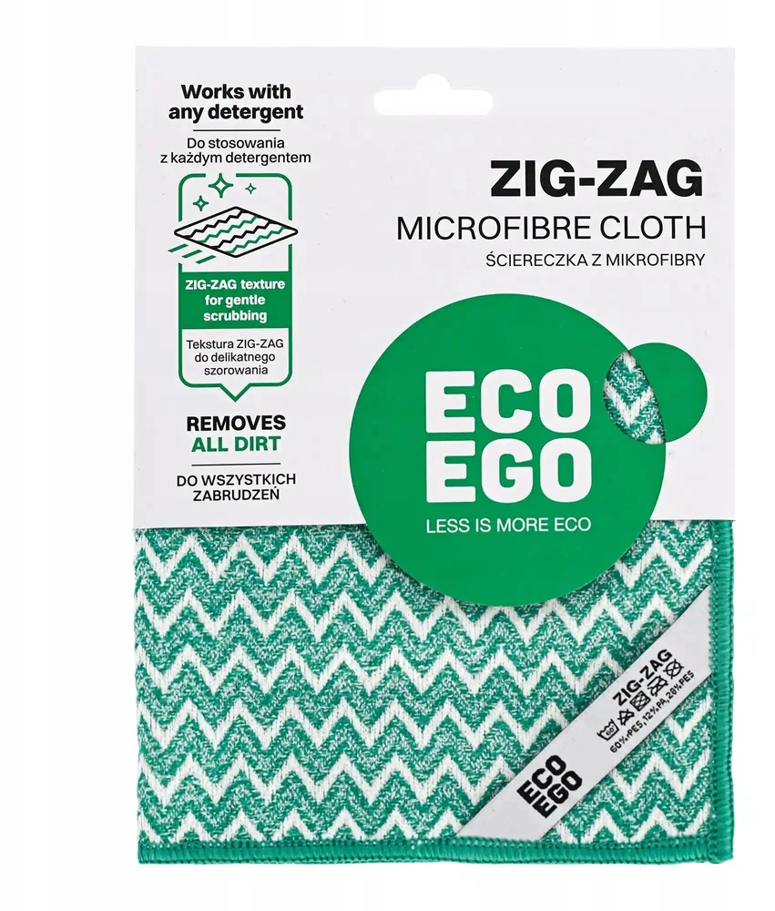 Sauber Mikropluošto šluostė Zig-Zag Eco Ego 20x20x25cm žalia/balta