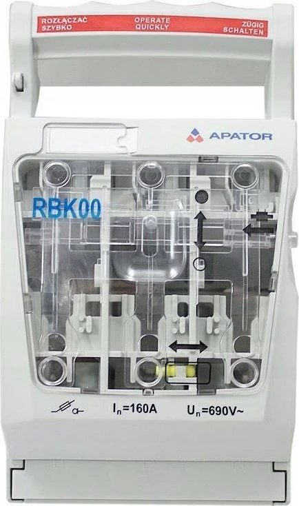 Saugiklių jungiklis 160A RBK 00 M /sraigtiniai gnybtai iki 70mm2/ 63-823333-121