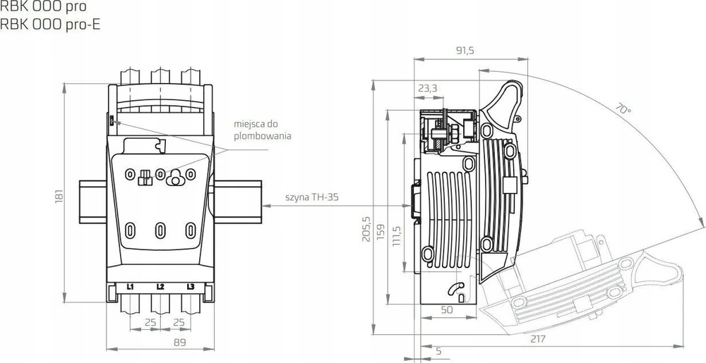 Saugiklių jungiklis 160A RBK 00 M /sraigtiniai gnybtai iki 70mm2/ 63-823333-121