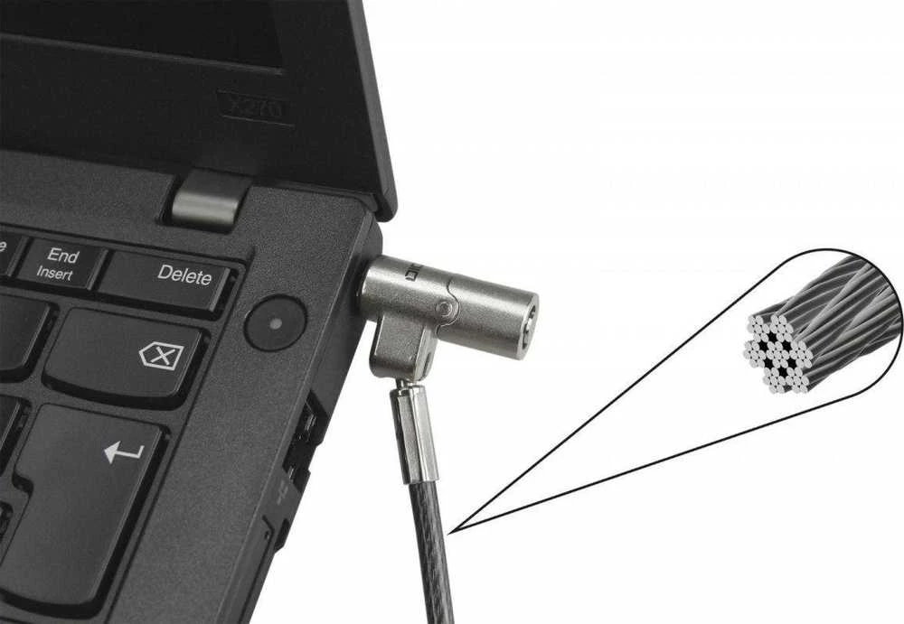 DICOTA Security Cable Nano Lock Ultra Slim Keyed 2,5x6 mm lizdas juodas