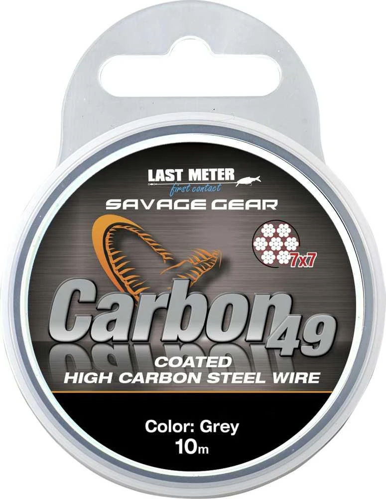 Savage Gear Carbon49 dengta aukštos anglies plieno viela, 10 m