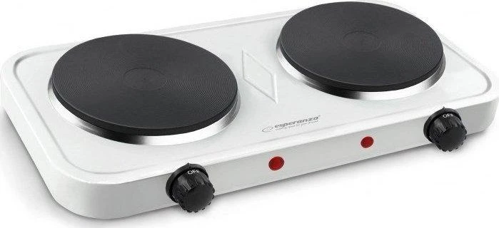 Buitinė Technika - Esperanza COTOPAXI 2 Zonos Elektrinė Viryklė 1000W Balta