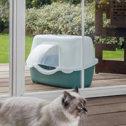 Stefanplast kačių tualetas Tres Chic Outdoor 56x54.5x39cm baltas šviesiai pilkas