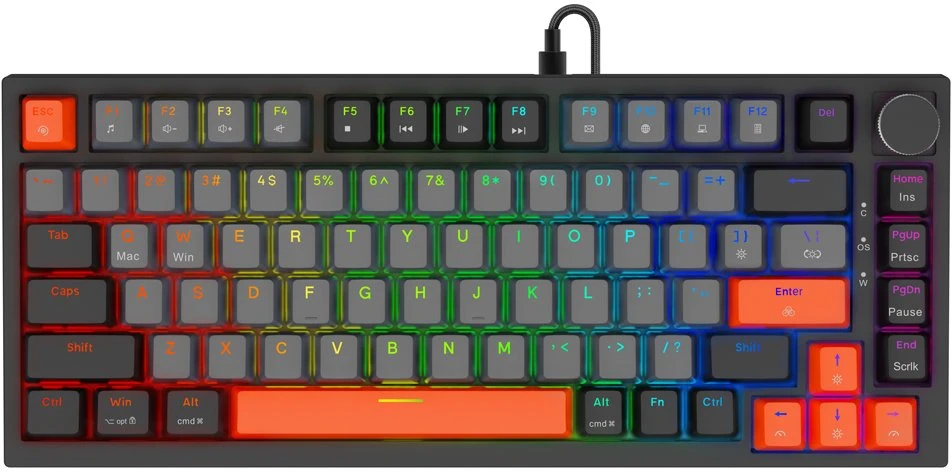 Savio ASTRAL Juodas JADE 3 COLOURS klaviatūra Gaming USB QWERTY US International