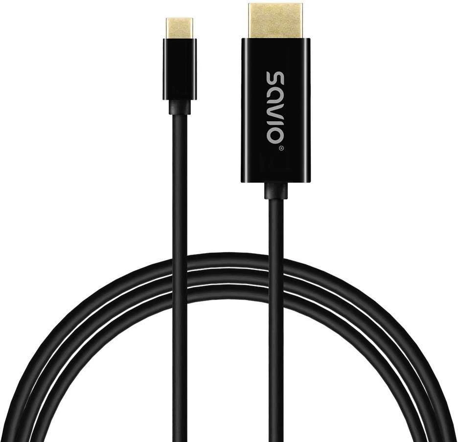 SAVIO CL-191 USB-C į HDMI kabelis, 30 Hz, 2 m, plastikinis