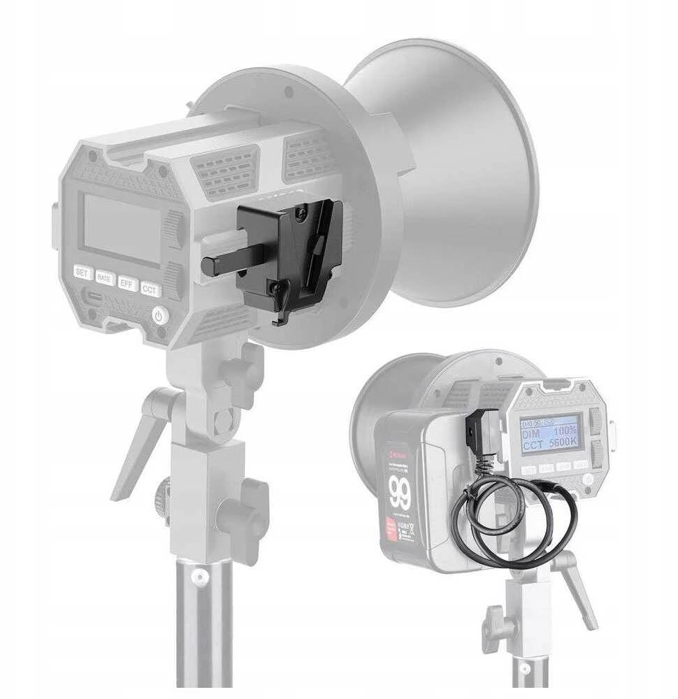 Savio COLBOR baterijos adapteris V-Mount + D-tap į USB-C kabelis, skirtas lempai CL-60, CL-60R, CL-100X