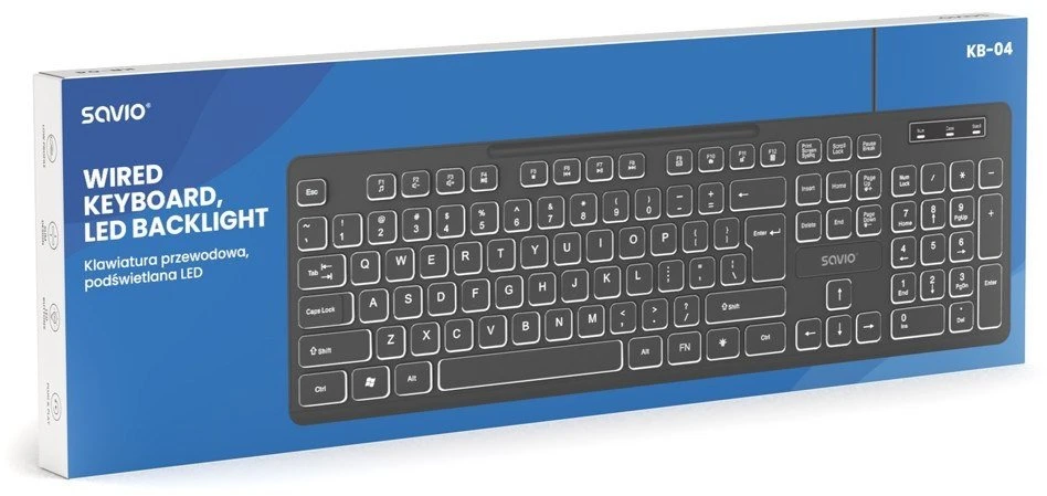 Savio KB-04 klaviatūra Home/Office USB QWERTY UK International Juodas