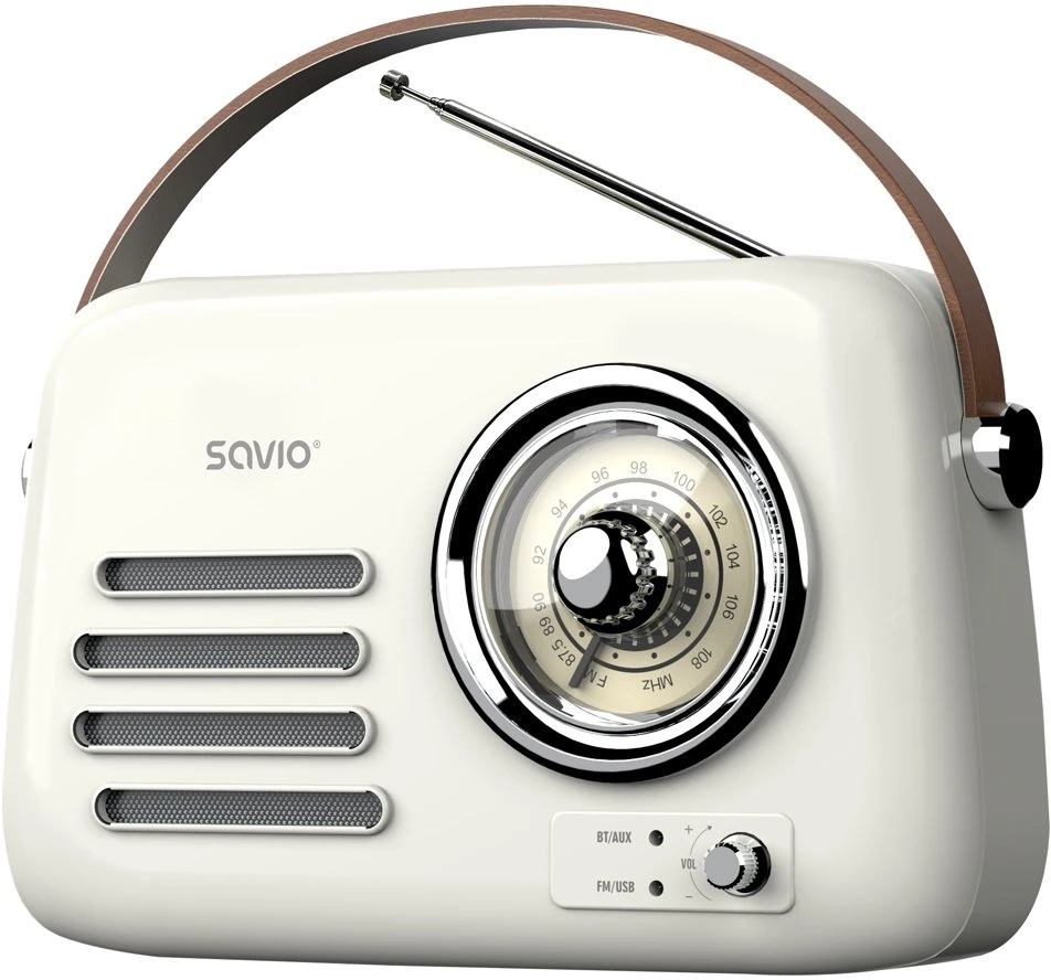 SAVIO RS-02 Portable Radio, baltas