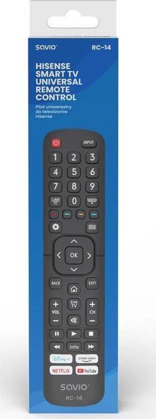 SAVIO RC-14 Universalus nuotolinio valdymo pultelis/pakeitimas HISENSE, SMART TV