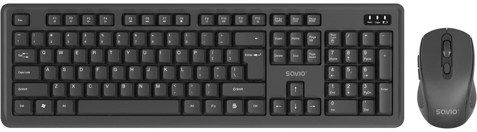 Savio KB-03 klaviatūra su pele Home/Office USB QWERTY US English Juodas