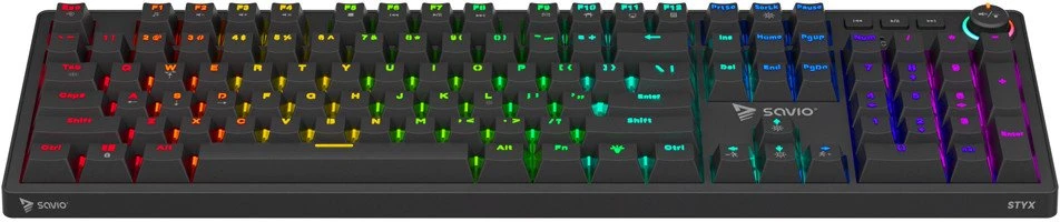SAVIO STYX Mechaninė klaviatūra Outemu Raudona, Hot Swap, RGB