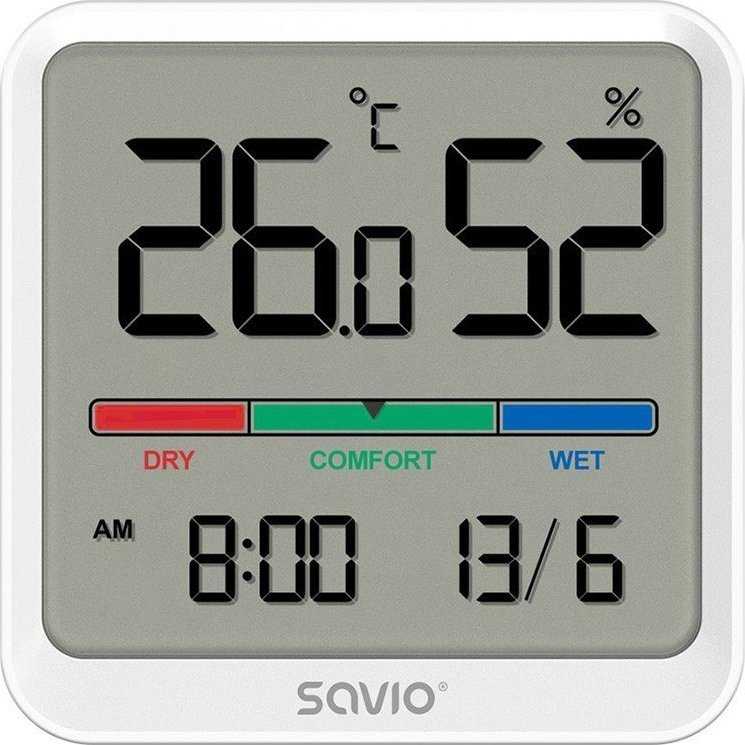 Temperatūros ir drėgmės jutiklis Savio CT-01/W