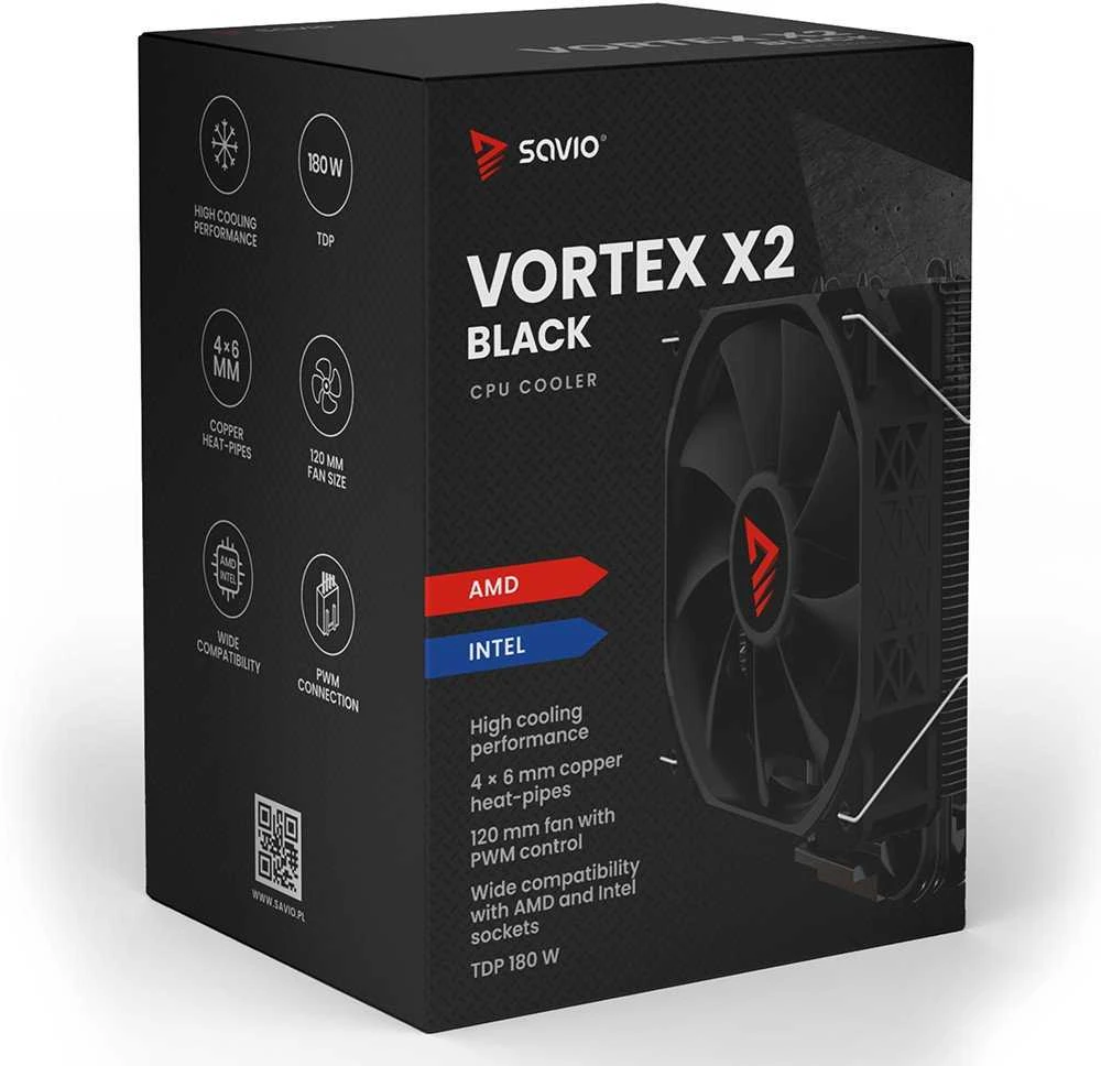 SAVIO VORTEX X2 Juodas CPU Cooler