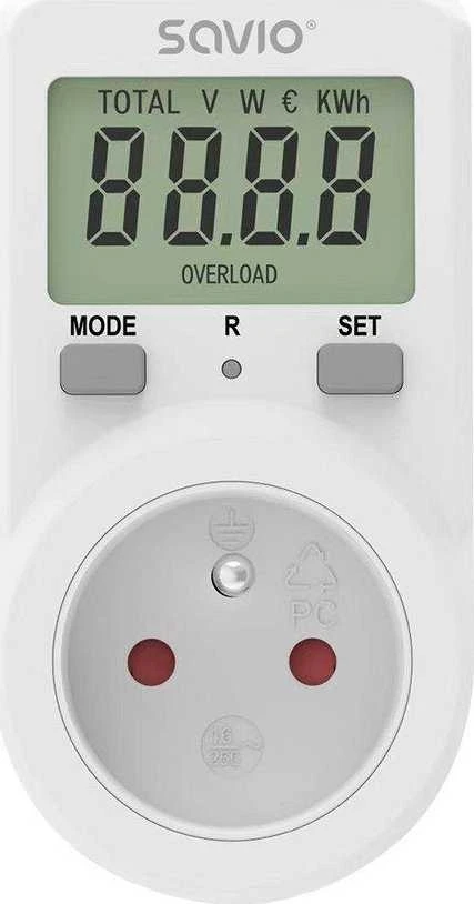 Savio Vatmetras su LCD ekranu, 16a, 3680w, ae-02
