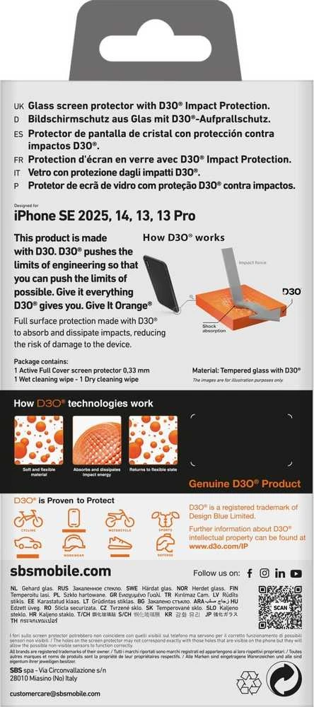 SBS aktyvus viso stiklo Apple iPhone 16E