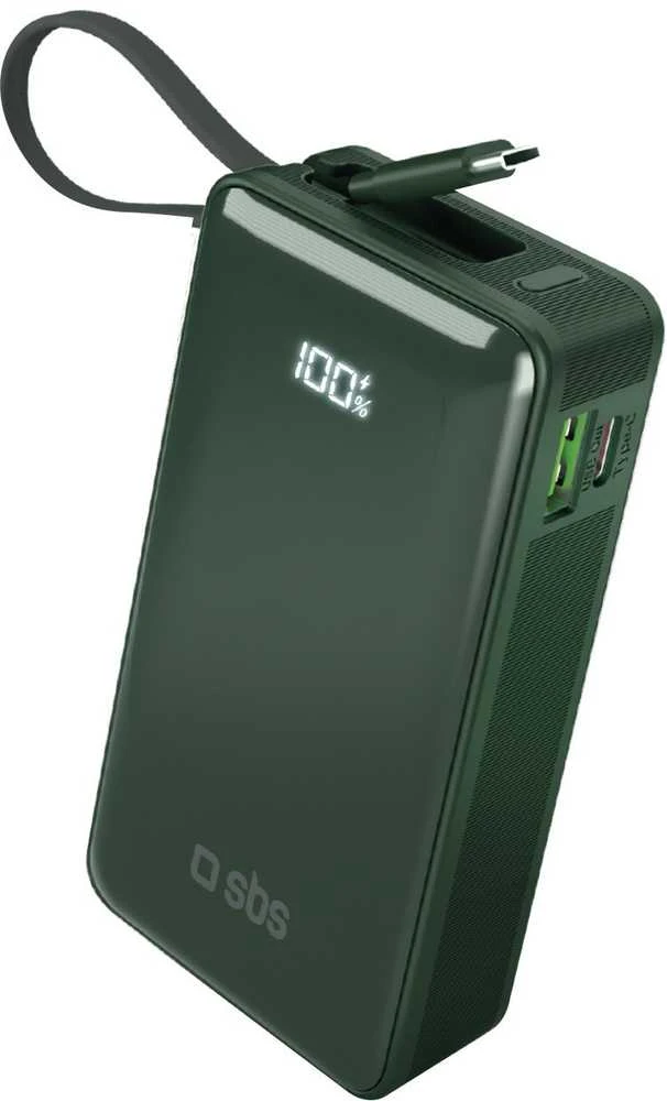 SBS 10000 mAh USB-C žalia
