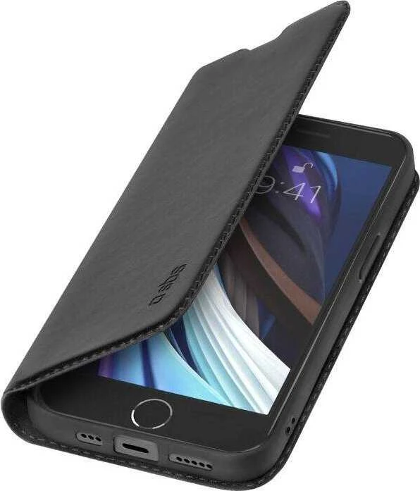 Dėklas SBS Wallet Lite iš PU, skirta iPhone SE 2022/SE 2020/8/7, juoda spalva