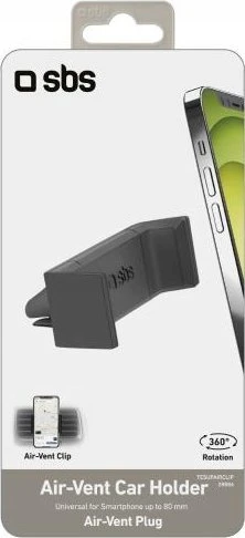 SBS Universalus automobilinis laikiklis išmaniam telefonui iki 80mm juodos spalvos