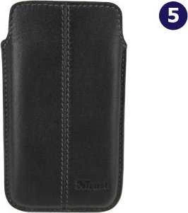 Dėklas SBS Trust Leather Sleeve Universal Case 7 - 12.5 cm Juodas