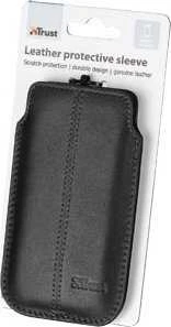 Dėklas SBS Trust Leather Sleeve Universal Case 7 - 12.5 cm Juodas